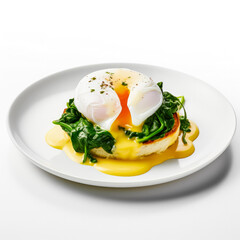 
Delicious Eggs Florentine isolated on white background

