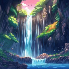 Naklejka premium waterfall background