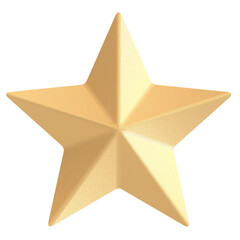 金色の星のシンプルな3Dアイコンイラスト。ランキングや飾り付けなどに使用可能。