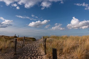 Fototapeta na wymiar Strandbild mit Dünen an der Ostsee im Sommer