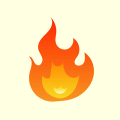 Flame, fire set, light effect. Burning fire. Multi-colored flame in a popular flat style. Simple illustration isolated on background for web, print, decoration, bonfire night.