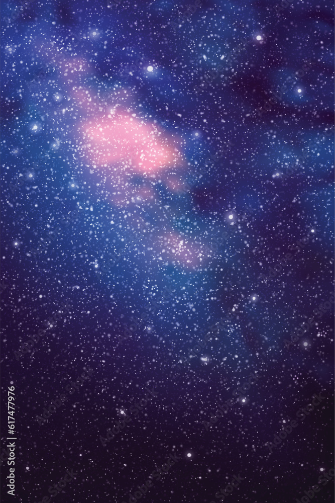 Sticker milky way, stars and nebula. night starry sky. space vector background