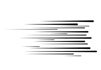 Comic horizontal speed lines background. Abstract comic book flash explosion radial lines on transparent background. Vector illustration superhero design. Bright black light strip burst.