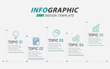 Timeline Creator infographic template. 5 Step timeline journey, calendar Flat simple infographics design template. presentation graph. Business concept with 5 options, gantt vector illustration.