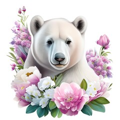 polar bear watercolor clipart