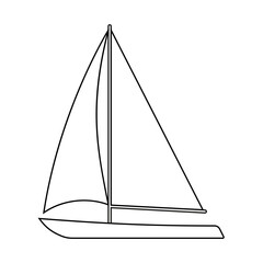Silhouette of a sailboat on a white background.