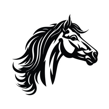 silhouette of a horse's head, logo design template, vector isolated