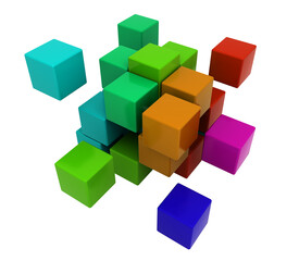 Colorful cubic background