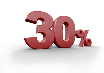 red thirty percent on transparent background