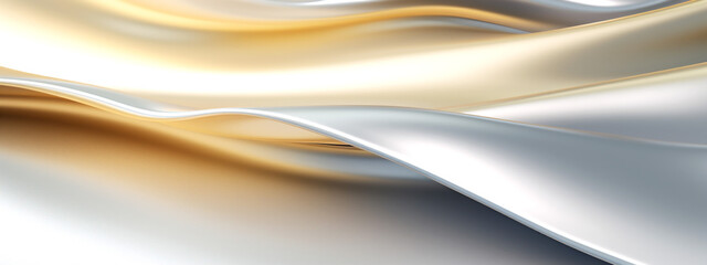 Abstract platinum background of golden shades with soft wavy folds. Creative Design for your business presentations, flyers, posters. Banner. Generative Ai content.