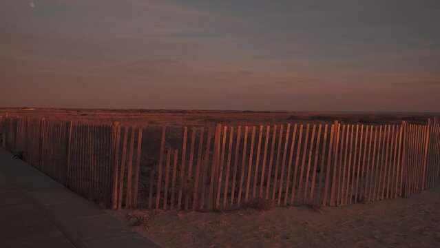 fence at sunset in 4k