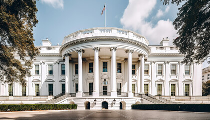 Obraz premium American authority symbolized in majestic neo classical architecture generated by AI