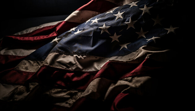 Patriotic celebration with American flag backdrop generated by AI