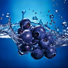 Fototapeta na wymiar blueberry splash