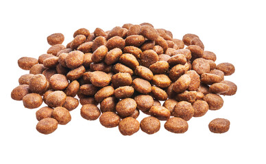  Delicious group of dog food balls over isolated white background