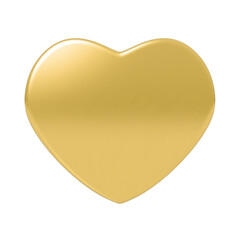 Glossy golden yellow heart icon or symbol with 3D effect