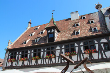 former corn market in obernai in alsace (france)