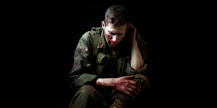 a worn out soldier after a combat encounter