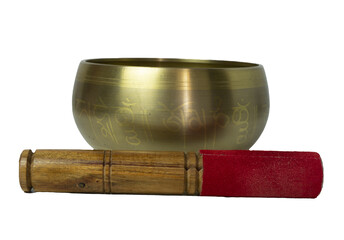 picture of a Tibetan singing bowl with transparent background. PNG