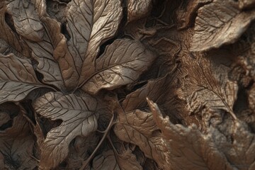 A close-up of a natural texture, such as bark or leaves, with intricate and detailed patterns, Generative AI