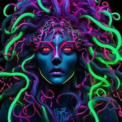 Fototapeta na wymiar Neon Medusa