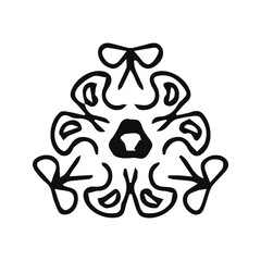 hand drawing symmetry mandala and symmetry flower, complex circle