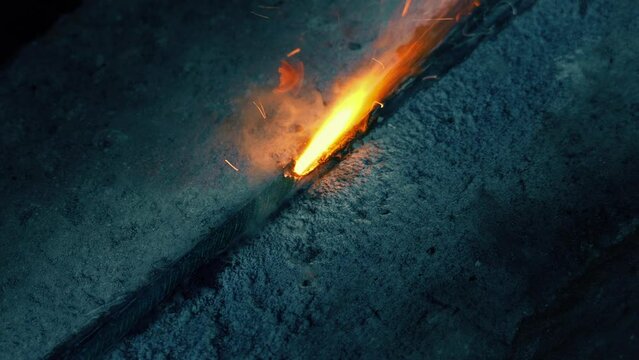 Fuse Burns Diagonally Across Screen