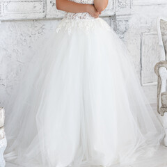  Part of beautiful white wedding dress