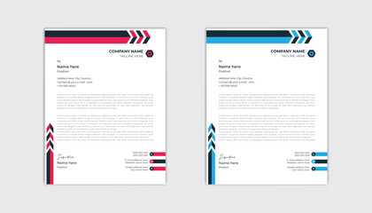 Clean and modern corporate letterhead design template .
