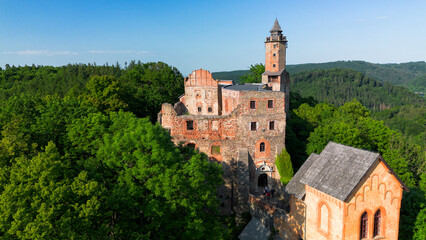 Fototapeta na wymiar Grodno Castle on top of Mount Choina, Poland.