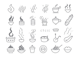 coffee and cooking icon set 