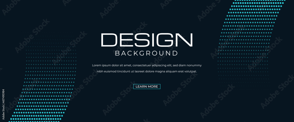 Wall mural dotted pattern gradient color with dark blue background color horizontal banner vector design