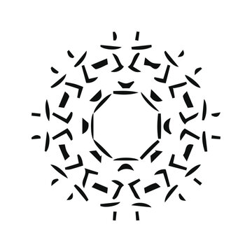 hand drawing symmetry mandala and symmetry flower, complex circle