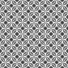 Black and white seamless pattern texture. Greyscale ornamental graphic design. Mosaic ornaments. Pattern template. Vector illustration. EPS10.