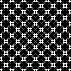 Black and white seamless pattern texture. Greyscale ornamental graphic design. Mosaic ornaments. Pattern template. Vector illustration. EPS10.