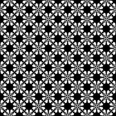 Black and white seamless pattern texture. Greyscale ornamental graphic design. Mosaic ornaments. Pattern template. Vector illustration. EPS10.