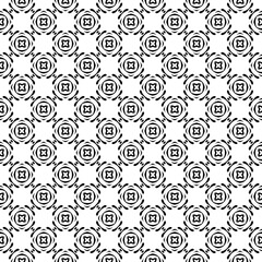 Black and white seamless pattern texture. Greyscale ornamental graphic design. Mosaic ornaments. Pattern template. Vector illustration. EPS10.