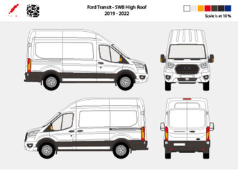 02 Ford Transit SWB High Roof 19-22  Scale - 10%