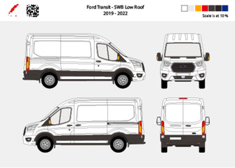 01 Ford Transit SWB Low Roof 19-22  Scale - 10% © Draw Mentor