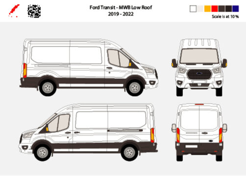 Ford Transit MK7 (2006-2014) 3 seater van Black&Grey PVC