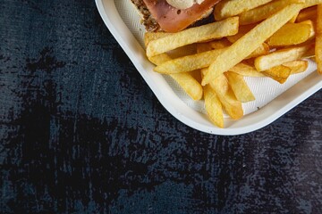 Milanesa Lomito Sandwich from argentina with french fries