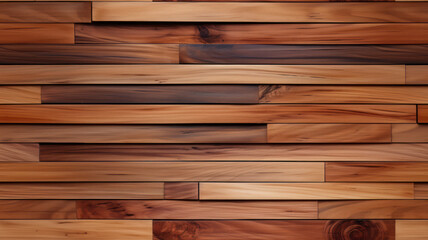 Futuristic Teak Planks Wall with Tonal Texture, AI generated