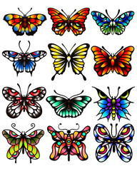 Naklejka na ściany i meble Butterfly tattoo design (ver. Color) 