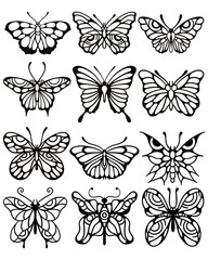 Fototapeta na wymiar Butterfly tattoo design (ver. Black) 