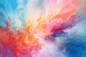 Abstract colorful background, flow of color ink. Generative AI. - 617498184