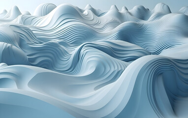Abstract wavy surface. Futuristic background with wavy lines. Generative AI