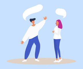 Dialogue discussion of businessmen man and woman