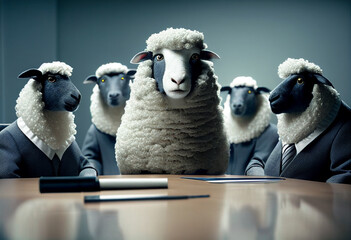 The board of directors of a large firm, in the role of sheep directors