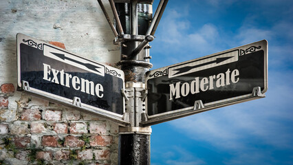 Street Sign Moderate versus Extreme