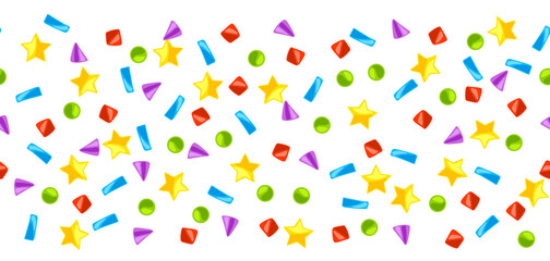 Color confetti pattern. Happy Birthday and party illustration.